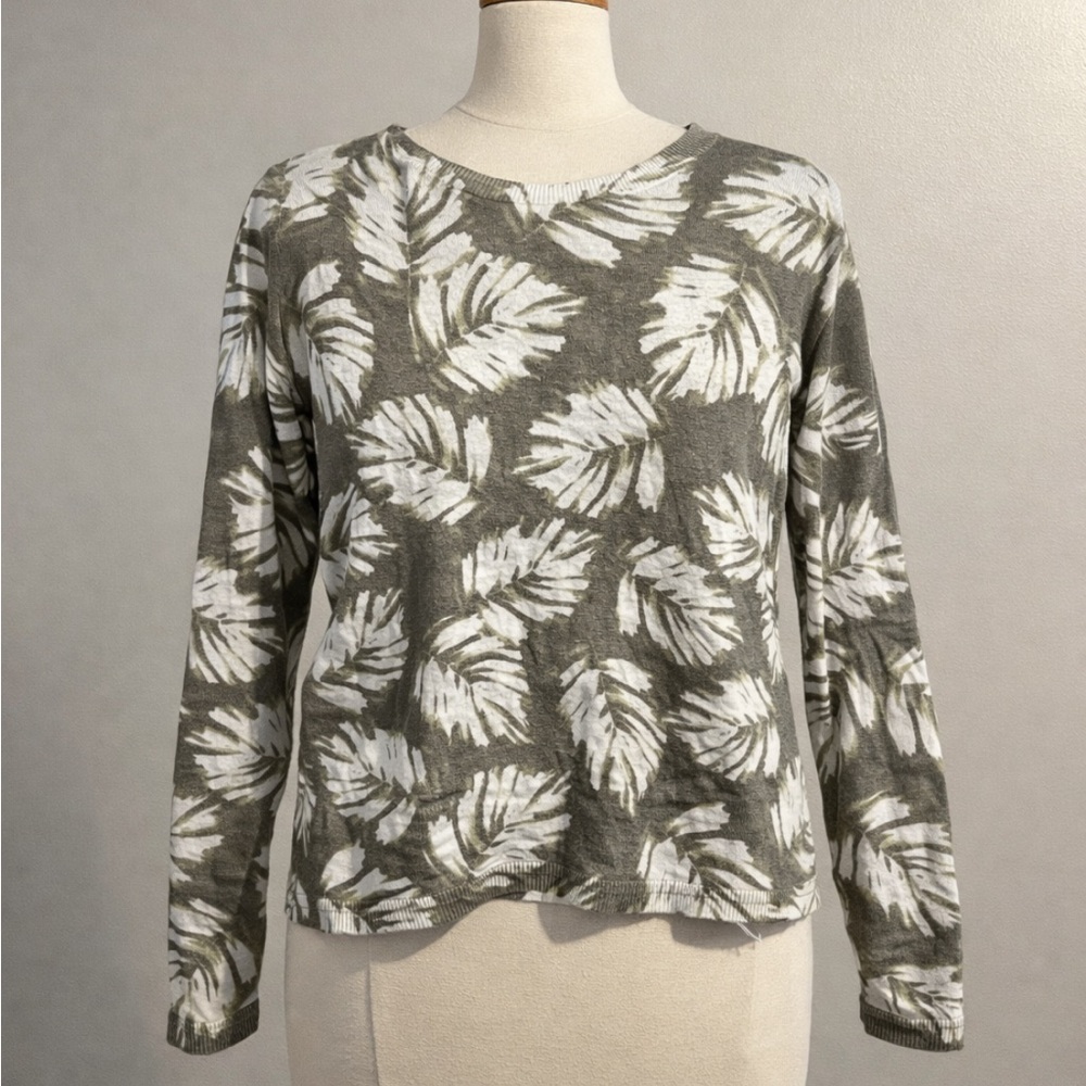 J. Jill White Green Leaf Sweater
Linen Rayon Cotton Blend
Cottagecore